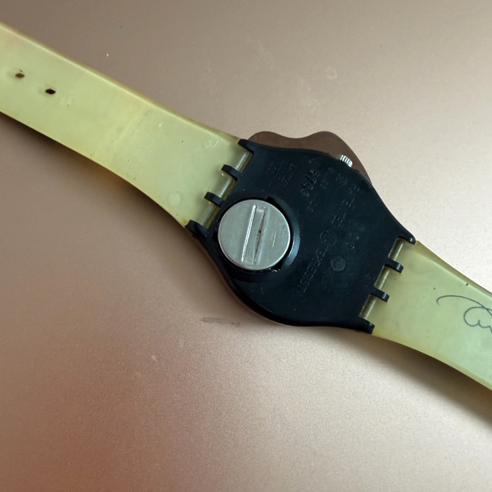 1996 Olympics Annie Liebowitz Swatch Black & Cream Sports Graphic Analog Watch - Picture 6 of 10